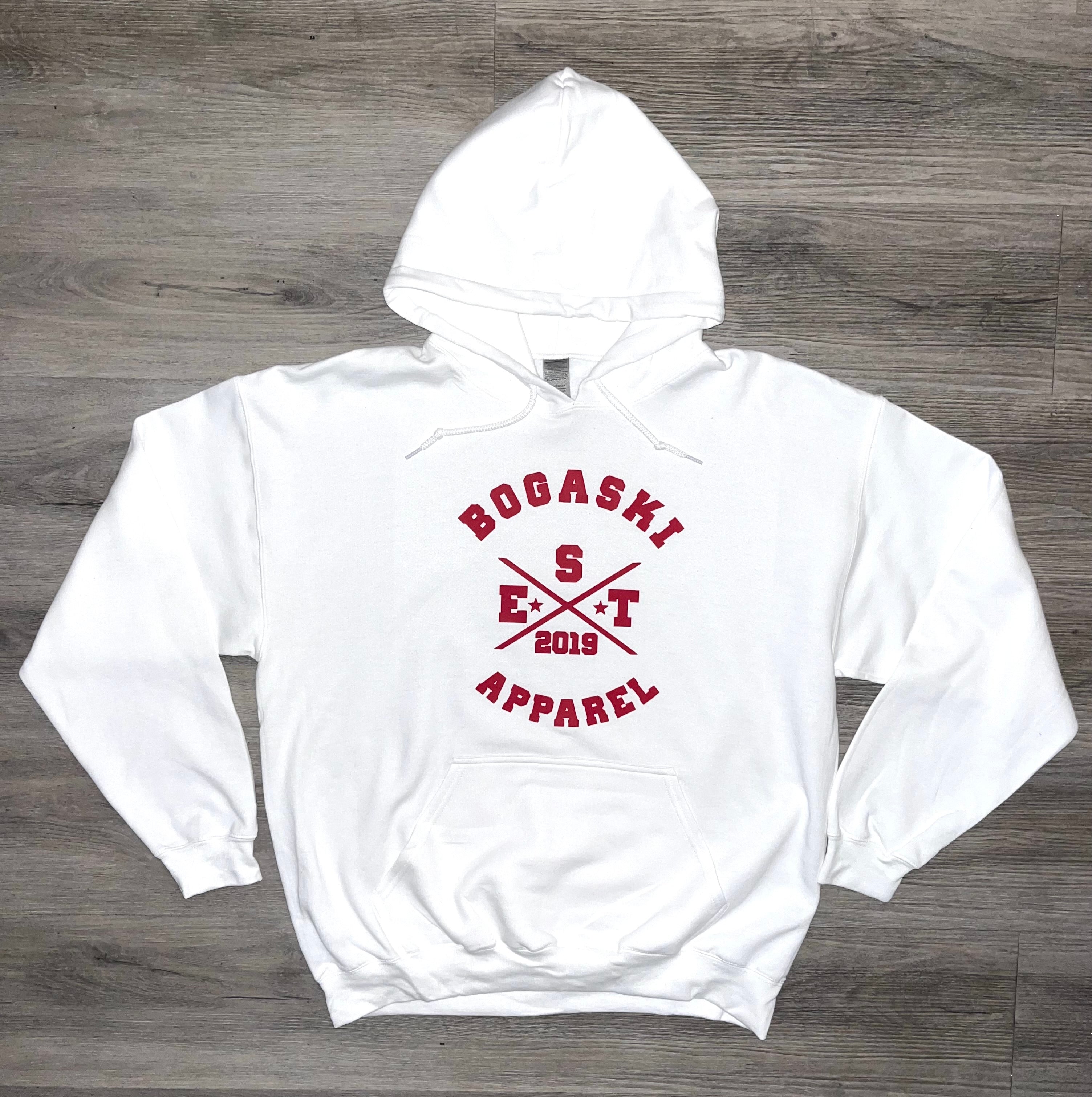 Red and white hoodie sale